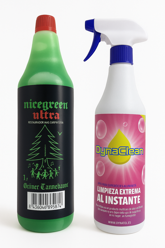 **PROMOCION** DYNACLEAN 1L EN PULVERIZADOR + Nicegreen ULTRA limpiador DESENGRASANTE LIMPIEZA INDUSTRIAL Y DOMESTICA HOGAR